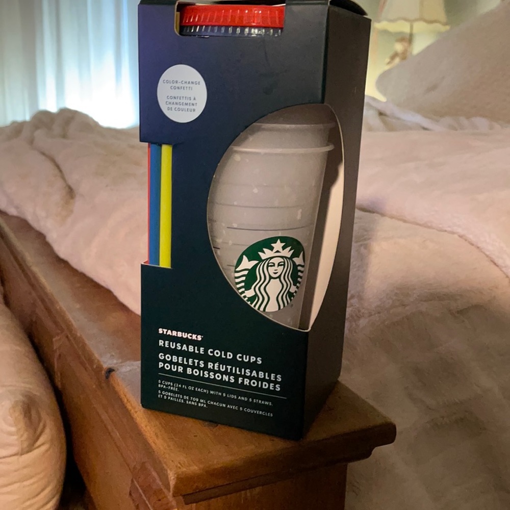Starbucks set of 5 confetti cups